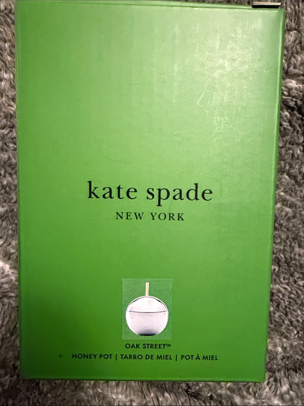 KATE SPADE HONEY POT- Silver with bright blue interior.